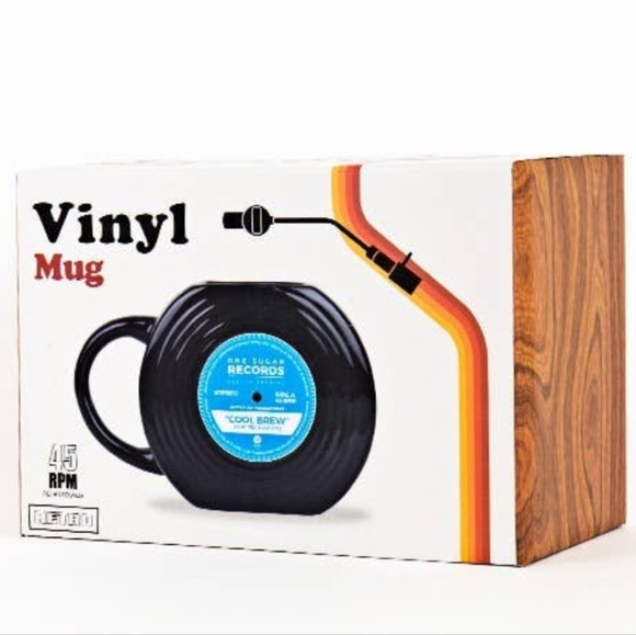 New Retro Vinyl Mug Record Music Lover Gift - Picture 1 of 2